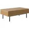 Image de Table basse 1 tiroir effet bois clair et pieds en métal noir