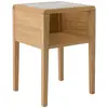 Image de Table de chevet effet bois clair et plateau en verre transparent