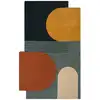 Image de Tapis de salon moderne en laine multicolore 120x170 cm