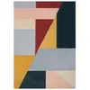 Image de Tapis de salon moderne en laine multicolore 120x170 cm