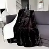 Image de Plaid polaire doublé imitation ''Lapin'' noir 130x170cm