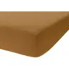 Image de Drap housse en gaze de coton marron 90x190 cm