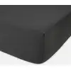 Image de Drap housse en gaze de coton granite 180x200 cm