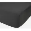 Image de Drap housse en gaze de coton granite 160x200 cm