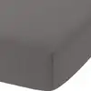 Image de Drap housse en gaze de coton granite 140x190 cm
