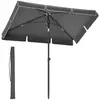 Image de Parasol 200 x 125 cm protection solaire upf 50+ inclinable gris