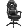 Image de Fauteuil de bureau repose-pieds télescopique noir et gris