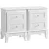 Image de Chevet lot de 2 avec 2 tiroirs en bois de pin blanc