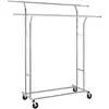 Image de Portant à vêtements double barre en acier argent