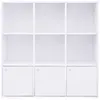 Image de Bibliothèque 9 cases 3 portes - l98 x h98 cm - blanc
