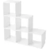 Image de Bibliothèque 6 compartiments effet bois blanc