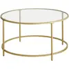 Image de Table basse acier verre trempé doré