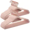 Image de Lot de 50 cintres antidérapants en velours, crochets pivotants - rose