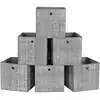 Image de Lot de 6 cubes de rangement pliables gris en tissu non tissés - H30 cm