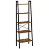 Image de Etagère 5 niveaux style industriel - bois foncé