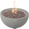 Image de Ensemble brasero à gaz 2 pièces en béton fibré gris D67x35 cm