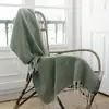 Image de Plaid coton vert kaki 130x170