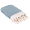 Image de Plaid coton bleu pétrole / écru