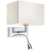 Image de Applique avec liseuse LED flexible métal/tissu H40cm