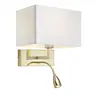 Image de Applique avec liseuse LED flexible métal/tissu H40cm