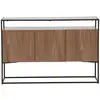 Image de Buffet 3 portes en bois et métal l120cm - bois foncé