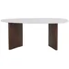 Image de Table à manger 8 personnes organique effet marbre - gris clair