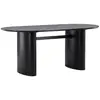 Image de Table à manger ovale effet bois de couleur noire