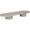 Image de Table basse ovale effet marbre 190x60cm - beige