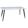 Image de Table à manger rectangulaire en bois de couleur blanche