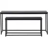 Image de Lot de 2 tables basses gigognes en bois et métal - Noir