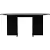 Image de Table à manger extensible 6 à 8 personnes en bois 120-170x120cm - Noir