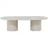 Image de Table basse ovale effet marbre 120x60cm - beige