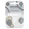 Image de Twistshake Sucette Orthodontique Grise Blanche +0m Lot de 2