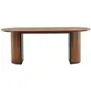 Image de Table à manger ovale en placage de couleur noyer