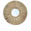 Image de Miroir herbe et verre marron 35x35x5cm