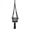 Image de Suspension porte-plante en coton noir h100