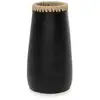 Image de Vase terre cuite et raphia noir et marron 14x14x26cm