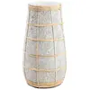 Image de Vase terre cuite et rotin béton et marron 14x14x26cm