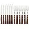 Image de Lot de 12 set couteaux et fourchettes bois et inox marron