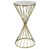 Image de Table basse en métal doré avec plateau miroir ø cm 35x70