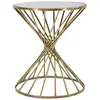 Image de Table basse en métal doré avec plan miroir ø 42x50 cm