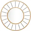 Image de Miroir mural rond linéaire en métal doré ø 81x6,5 cm