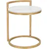 Image de Table basse en métal doré avec plateau blanc 40x43x50 cm