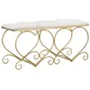 Image de Banc en forme de coeurs en tissu beige 105x37,5x51,5 cm