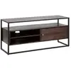 Image de Meuble tv en bois marron avec étagères et porte 120x40x55 cm