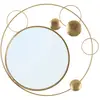 Image de Miroir mural avec cercles en métal doré 90x3x83 cm