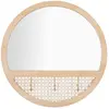 Image de Miroir mural rond en bois brun Ø 50x5 cm