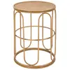 Image de Table basse ronde en fer et bois brun ø 40x55 cm