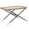 Image de Table basse en fer, bois verre noir et brun 70x50x45 cm