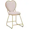 Image de Chaise coeur en métal et tissu doré et rose cm 37x47x80